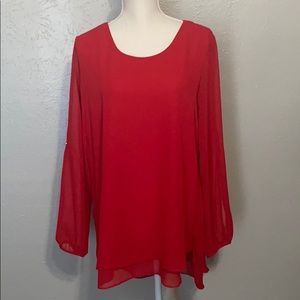 Red sleeve blouse (Dillards)